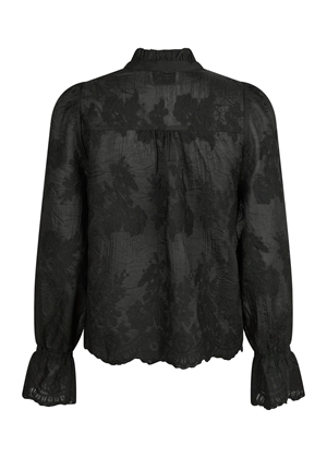 Amara big embroidery bluse Black Neo Noir 